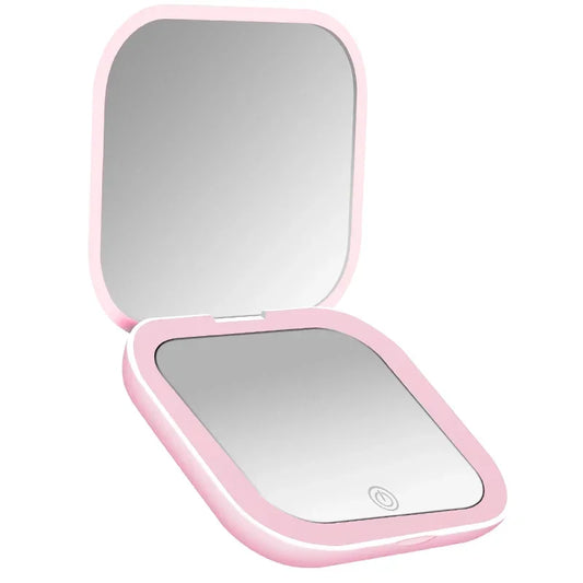 Espelho de Maquiagem Compacto com LED